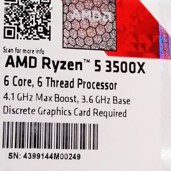  پردازنده مرکزی ای ام دی سری Ryzen 5 مدل 3500X 
